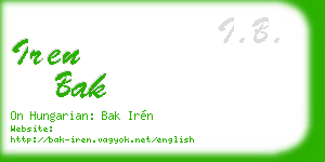 iren bak business card